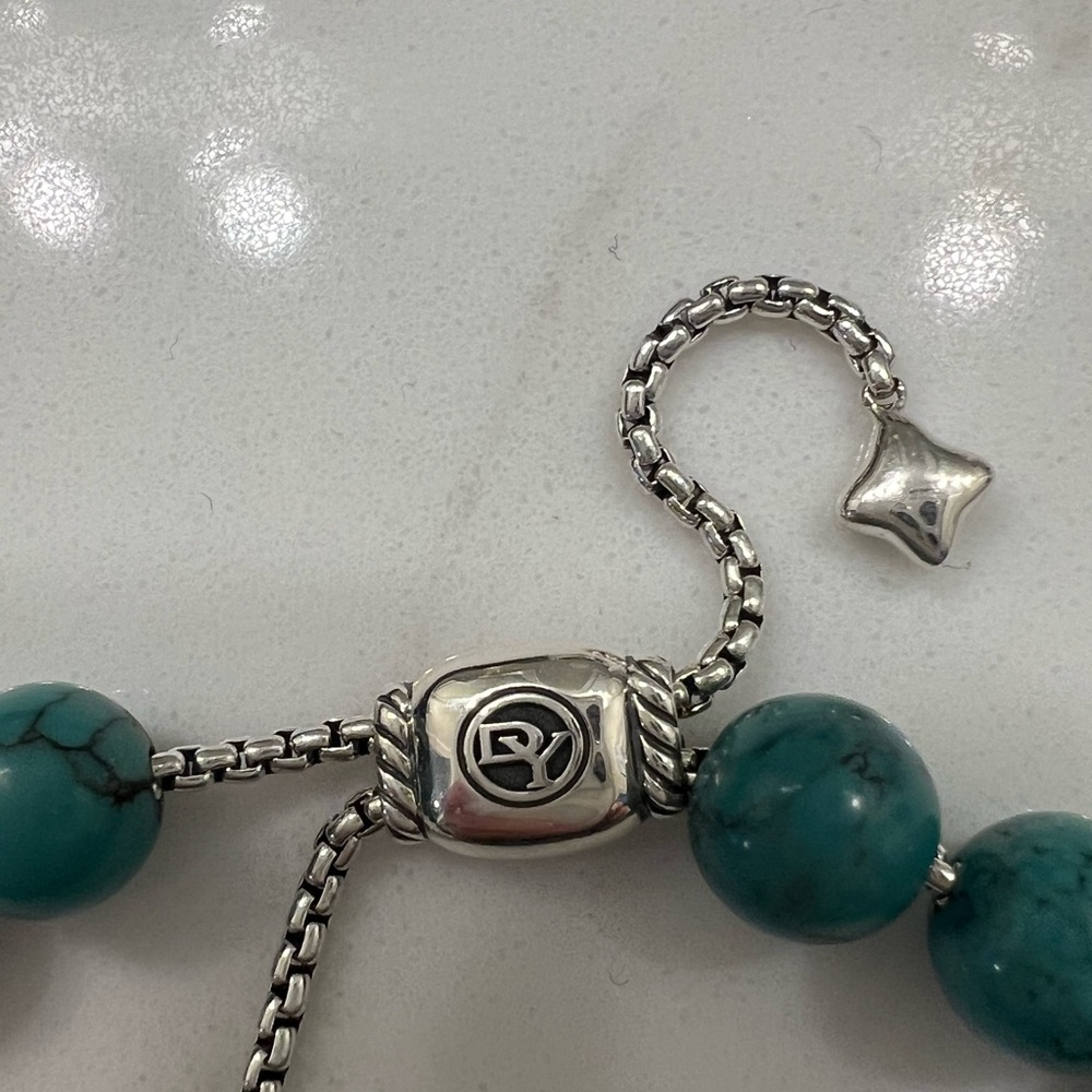 David Yurman 8mm Spiritual Beads Turquoise Bracelet - Picture 2 of 7